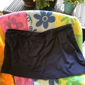 NWOT Lands End Navy swim skirt sz18